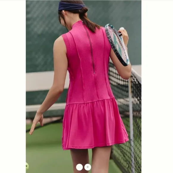 NWT Anthropologie x Daily Practice Hot Pink Tennis Dress | S - Picture 3 of 14